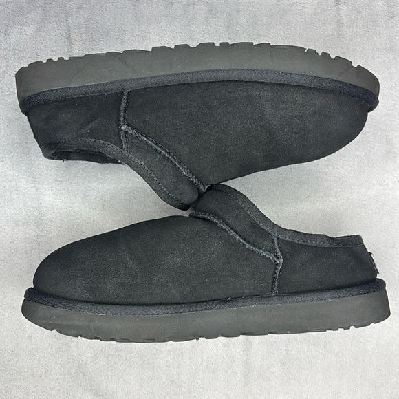 ✨UGG Classic Black Suede Shearling Slippers Clogs Women’s Size 9✨ - Picture 6 of 9